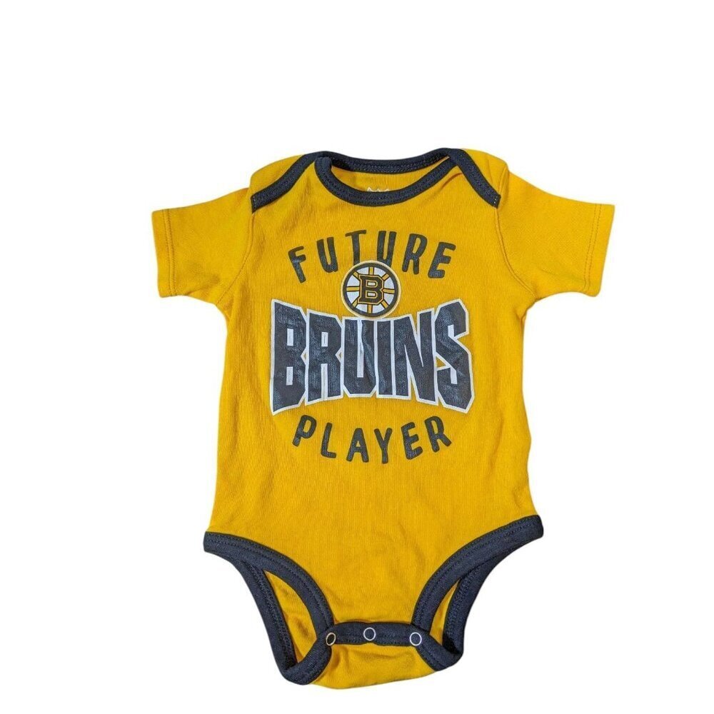 Boston Bruins Baby One Piece 06-9 Months NHL Official Licensed Bodysuit Yellow